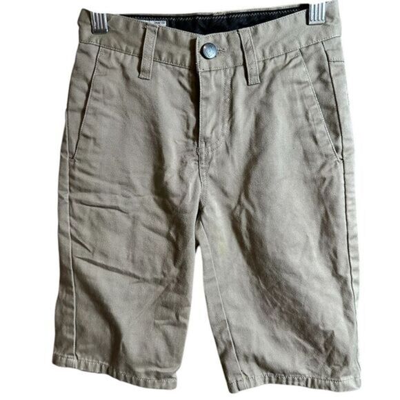 EUC Volcom Boys Khaki Shorts School Uniform Casual/Dress Chino - Size Small/23 - Picture 1 of 4
